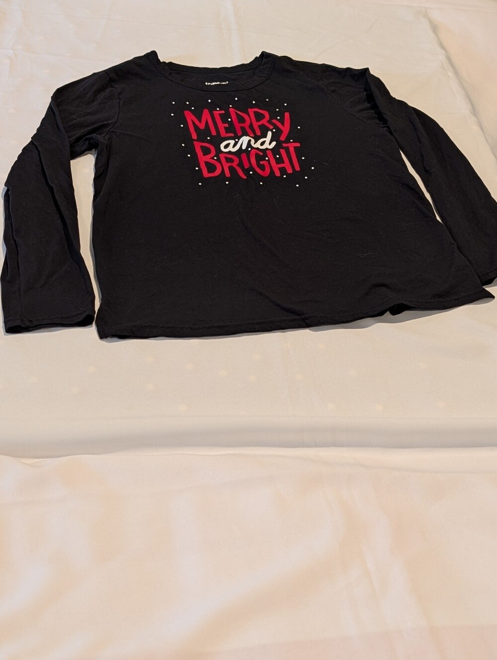 Women's M Merry and Bright Black Long-Sleeve Top